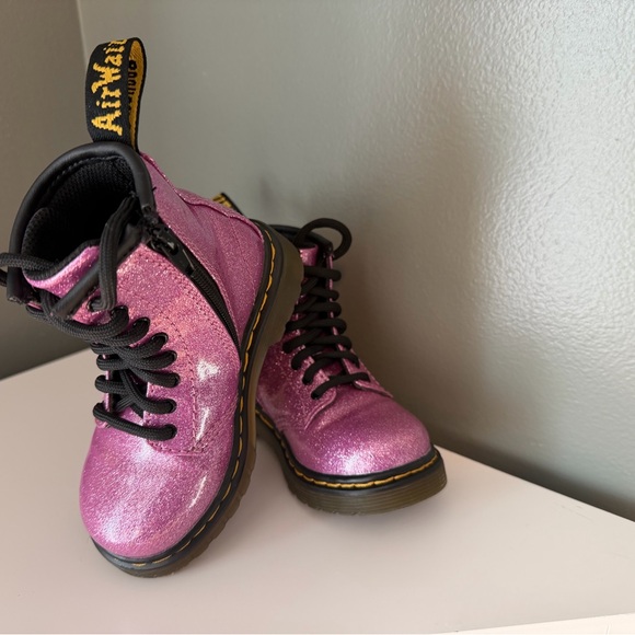Dr. Martens Pink Glitter Boots - Picture 2 of 7